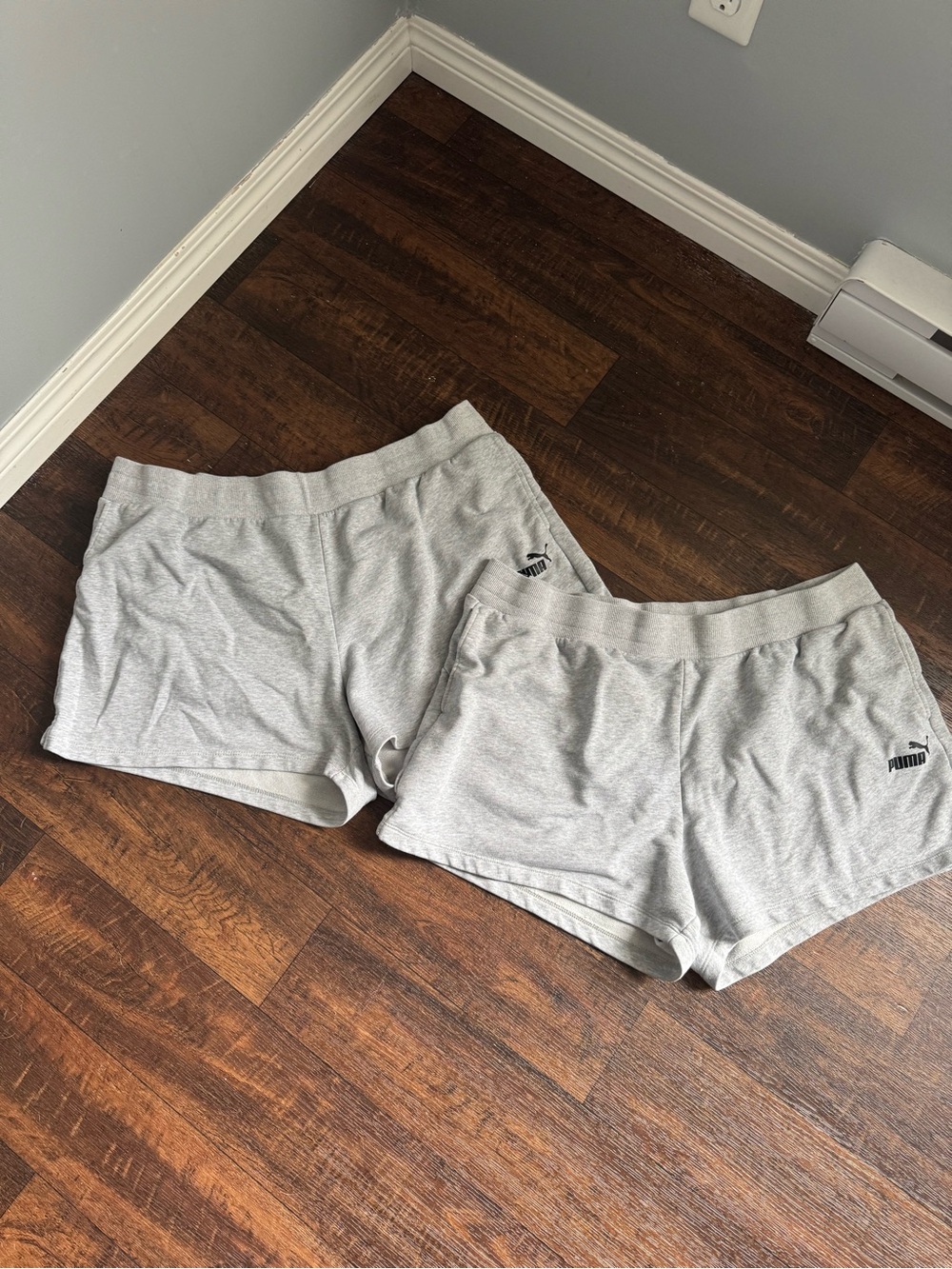 (2 Pairs!!) Puma Light Gray Women's Athletic Shorts - Twin Pair